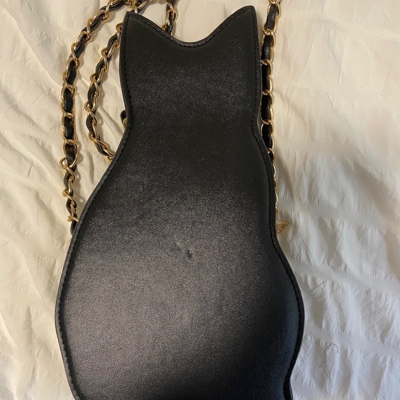 NWOT Faux Leather Black Cat Crossbody Bag - Picture 3 of 6